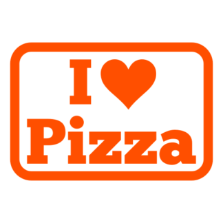 I Love Pizza Decal (Orange)